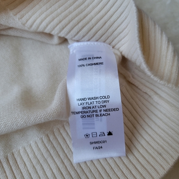 NWT 100% Mongolian Cashmere Polo Sweater in Ivory, M - Picture 4 of 10